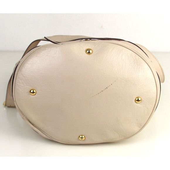 Michael Kors BEIGE GENUINE LEATHER LRG X-BODY SHOULDER BAG SATCHEL HANDBAG PURSE - Picture 6 of 15
